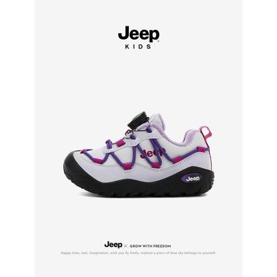 Jeep女童鞋子冬季二棉运动鞋防水防滑2025新款儿童加绒二棉鞋女孩