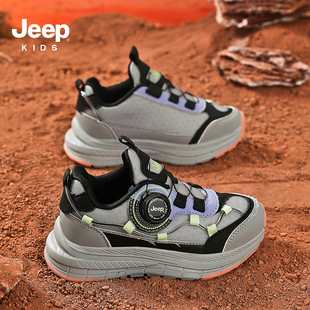儿童跑步纽扣鞋 Jeep男童夏季 女童轻便2025新款 透气网鞋 网面 运动鞋