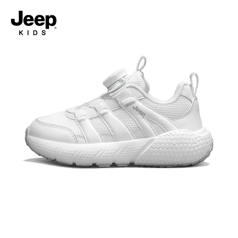 Jeep男童运动鞋春夏双网小白鞋2026新款透气男孩童鞋户外儿童鞋子图片