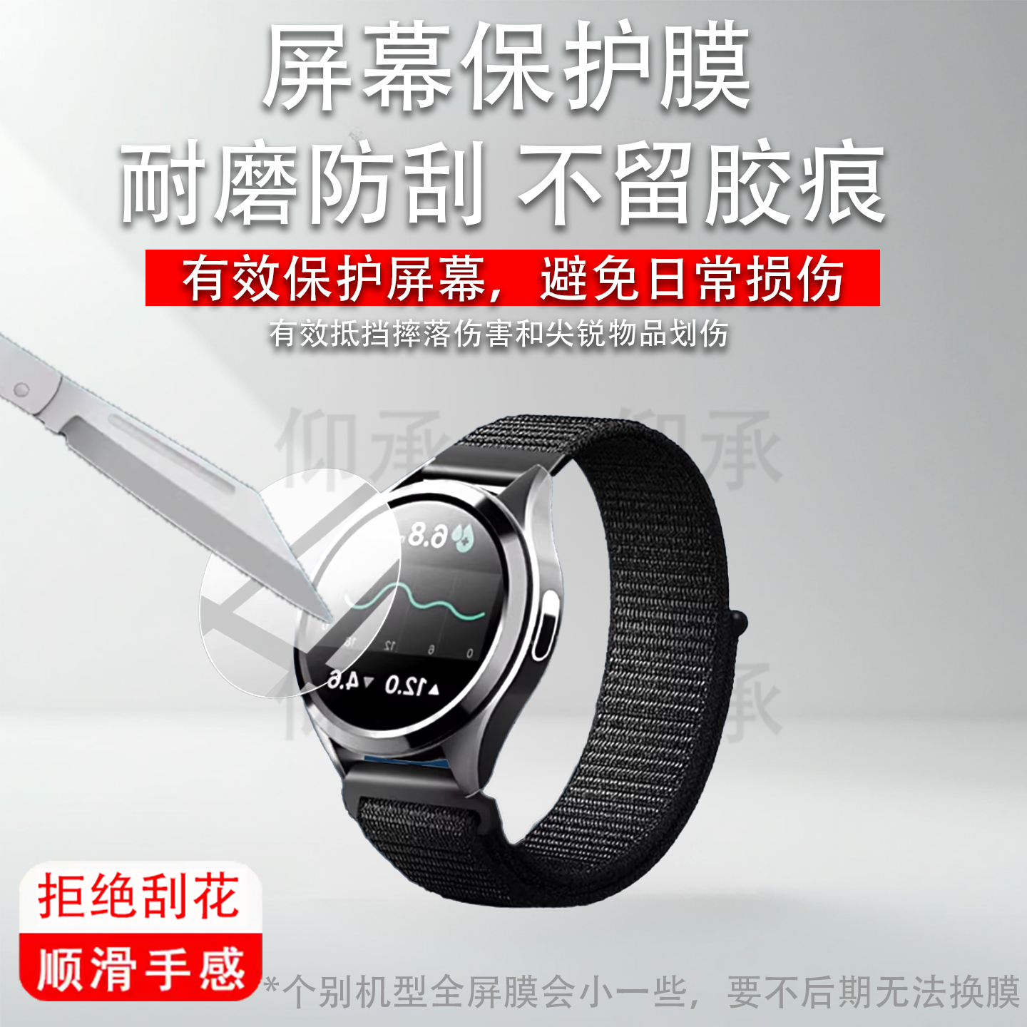 适用糖记星C1智能手表钢化膜C1旗舰版运动手表贴膜1.43英寸血糖腕表屏幕保护膜C1标准版测糖血压手环水凝膜
