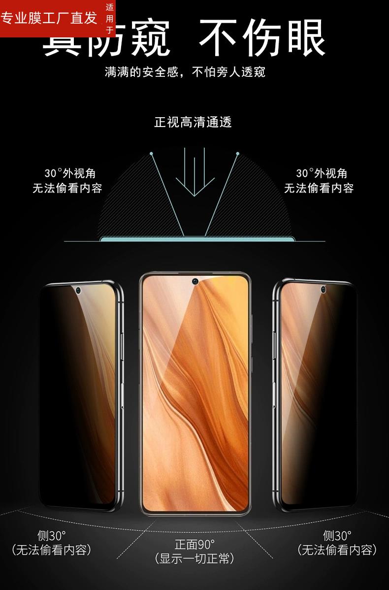 适用iqooneo5s防窥膜iqneo5se防偷窥iqooneon5s防窥ipooneo5钢化膜iqoooneo5s手机vivoneo5es隐私icoo neo5屏