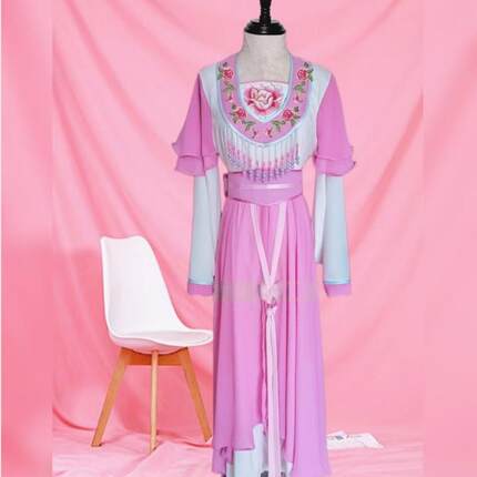 越剧黄梅戏演出服新款女小旦戏服古代花旦衣服小姐丫鬟戏曲