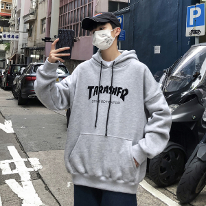 2023秋装新款 字母印花男士宽松套头连帽卫衣 W117/P50 控价68图片