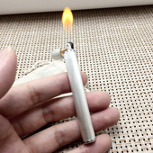 纯银足银充气打火机男女士烟型创意迷你火柴棍砂轮打火机个性 礼物