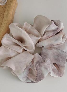 「吾庄」紫云间扎染天丝纱大肠发圈新中式温柔雅致低马尾发绳