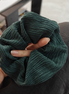 「吾庄」日常穿搭~复古色系哑光肌理褶皱大肠发圈小众发饰纹理感