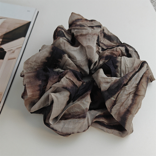 「吾庄」水墨晕染浮夸超大号大肠发圈文艺复古慵懒风发绳素雅气质