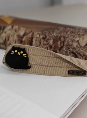 「吾庄」猫咪元素原创自制简约可爱弹簧夹小众设计感个性休闲发夹