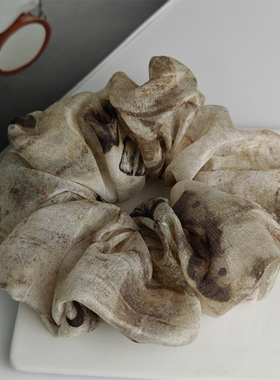 「吾庄」超轻~水墨晕染蝴蝶纱质大肠发圈蓬松氛围感发绳发饰