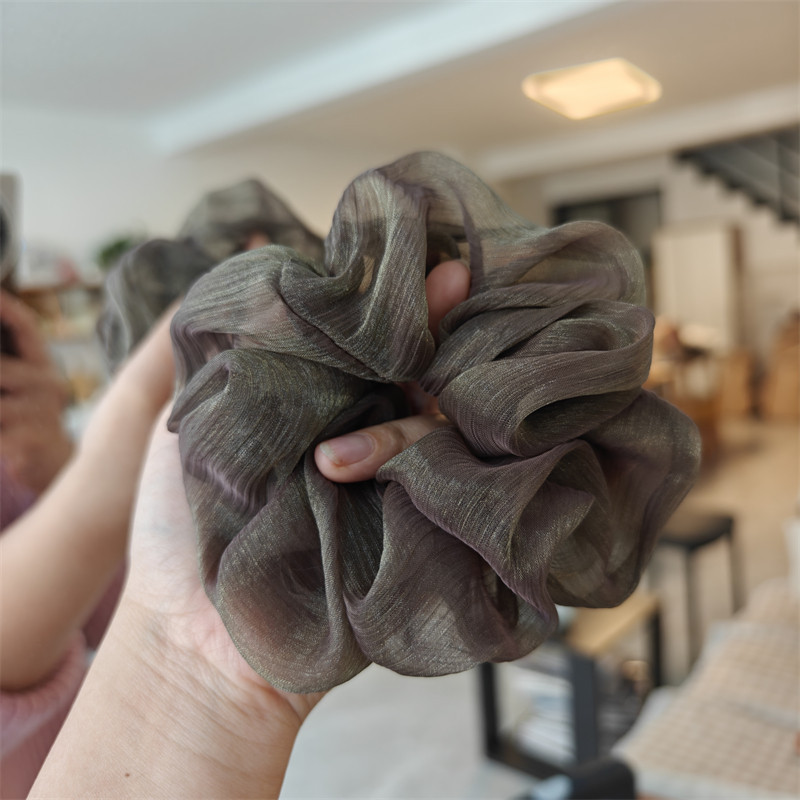 「吾庄」柔软不皱丝麻纱质珠光大肠发圈慵懒感曲线多褶发绳,饰品/流行首饰/时尚饰品新,发饰,淘宝优惠券,粉丝福利购,淘宝优惠卷