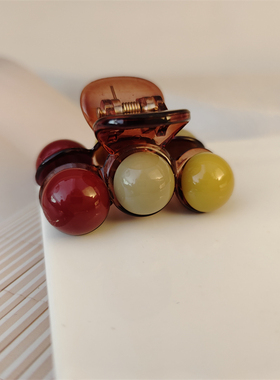 「吾庄」5cm莫兰迪色系半圆拼色抓夹小号刘海发抓可爱迷你发夹