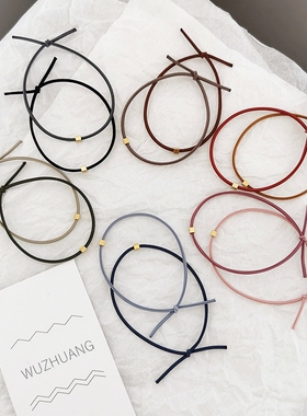 「吾庄」20件套装 超细复古简约古金色小方块发圈手环式发绳情侣