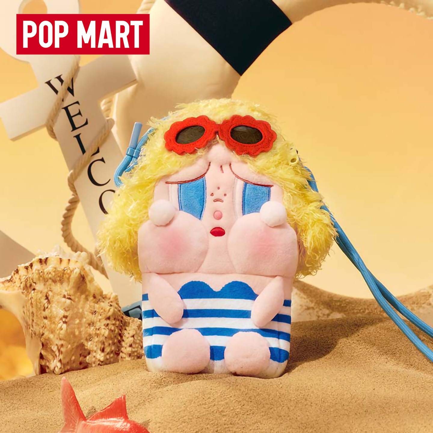 POPMART泡泡玛特CRYBABY哭娃Vacation Mode On系列MINI斜挎包潮玩