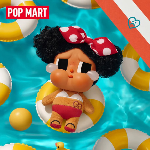 POPMART泡泡玛特CRYBABY哭娃Vacation Mode On搪胶毛绒挂件盲盒