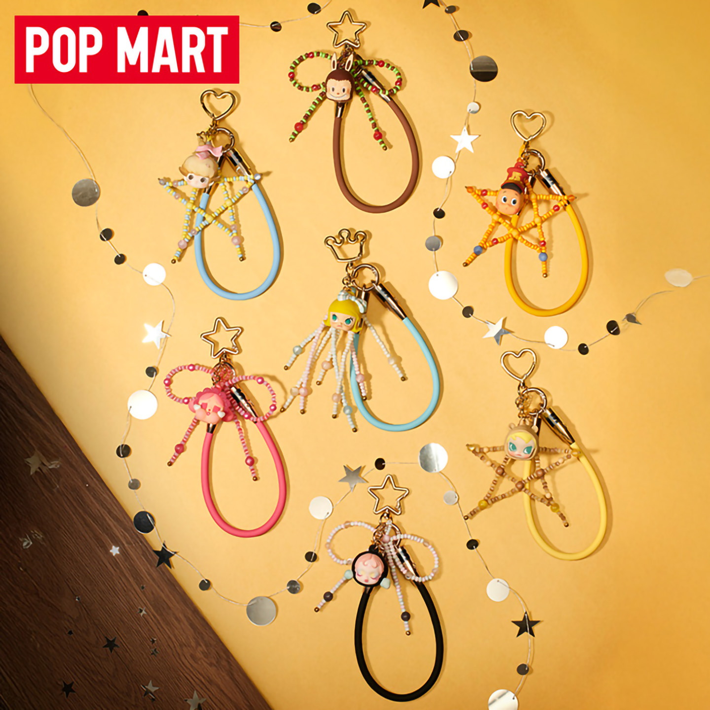 POPMART泡泡玛特庆祝这一刻系列数据线挂件盲盒潮玩周边礼物