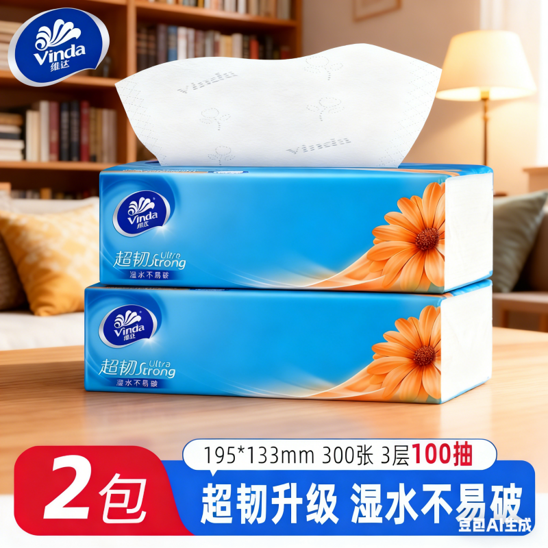 维达超韧抽纸100抽大包家用擦手纸面巾纸卫生纸超韧大包实惠装,家庭/个人清洁工具,桌面清洁套装,淘宝优惠券,粉丝福利购,淘宝优惠卷
