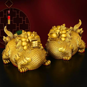 纯黄铜貔貅摆件家用招财富贵皮丘一对开业家居客厅公司办公室店铺