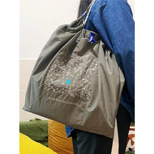日本ball chain蓝瓶子联名背包托特包环保袋手提斜挎购物袋大容量