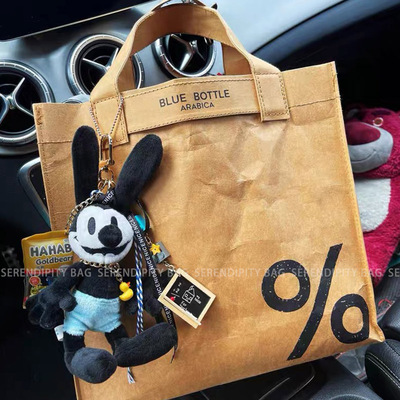 阿拉比卡百分号咖啡联名宜家购物袋杜邦纸包包牛皮纸托特包手提袋