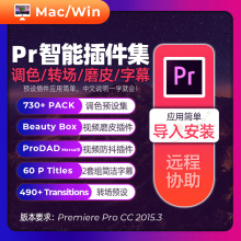 Pr插件合集导入安装调色转场字幕降噪CC2015.3特效素材包win/mac