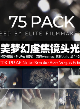FCPX/PR/AE/ED-75个柔美梦幻虚焦镜头光效4K特效叠加视频win/mac