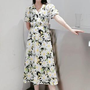 【S系列】专柜正品 夏棉质满印太阳花款短袖连衣裙长裙S23210526L