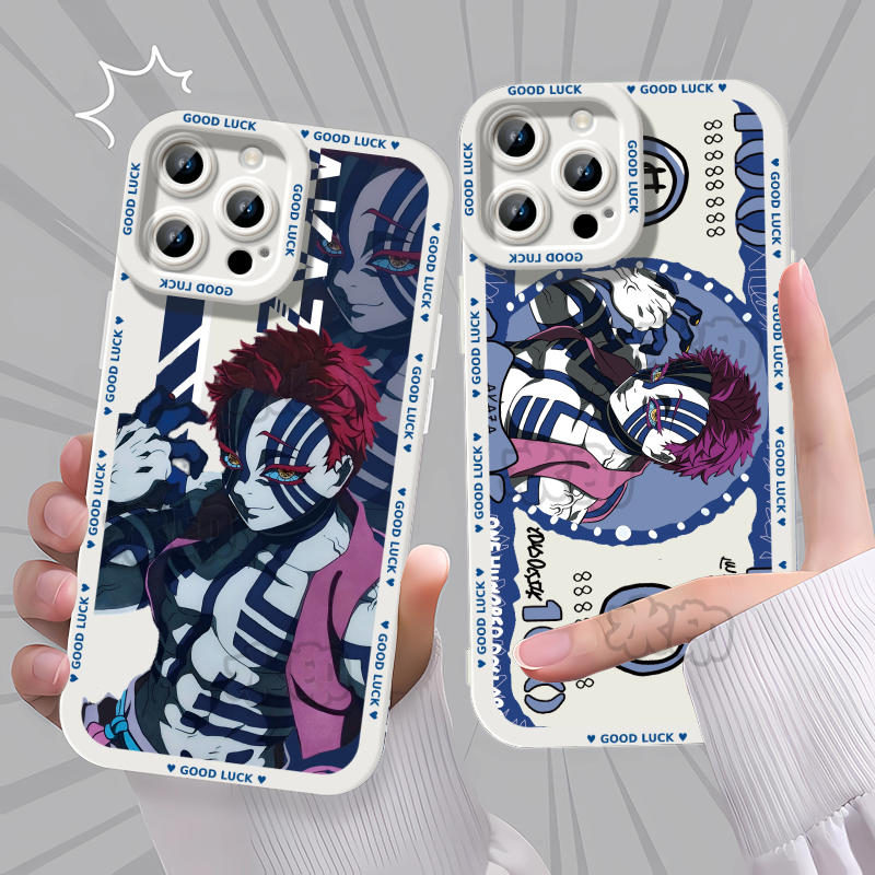 鬼灭之刃无限城上弦猗窝座动漫手机壳适用苹果16华为P60VIVOS30IQOONEO10PROPLUS荣耀X501加ACE5IQOOZ10TURBO