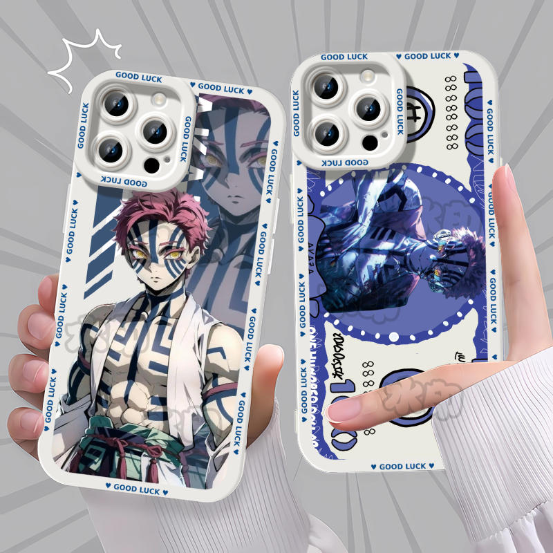 鬼灭之刃无限城上弦猗窝座手机壳适用苹果1616卡通17IQOOZ10TURBO1加ACE517PROVIVOX901114红米NOTE14OPPOA58