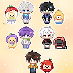 像素风q版手绘头像明星卡通画像拼豆图纸设计动漫男女团qq人约稿