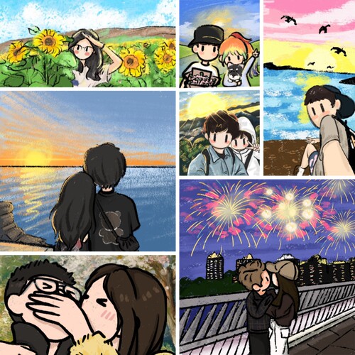 newmasus手绘女生头像定制情侣照片转代画动漫画形象设计卡通人物