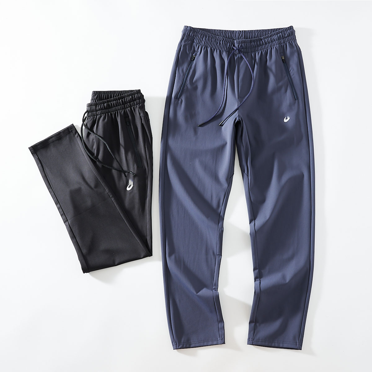 出口日本单外贸男装夏速干透气高弹力松紧腰抽绳运动休闲裤九分裤