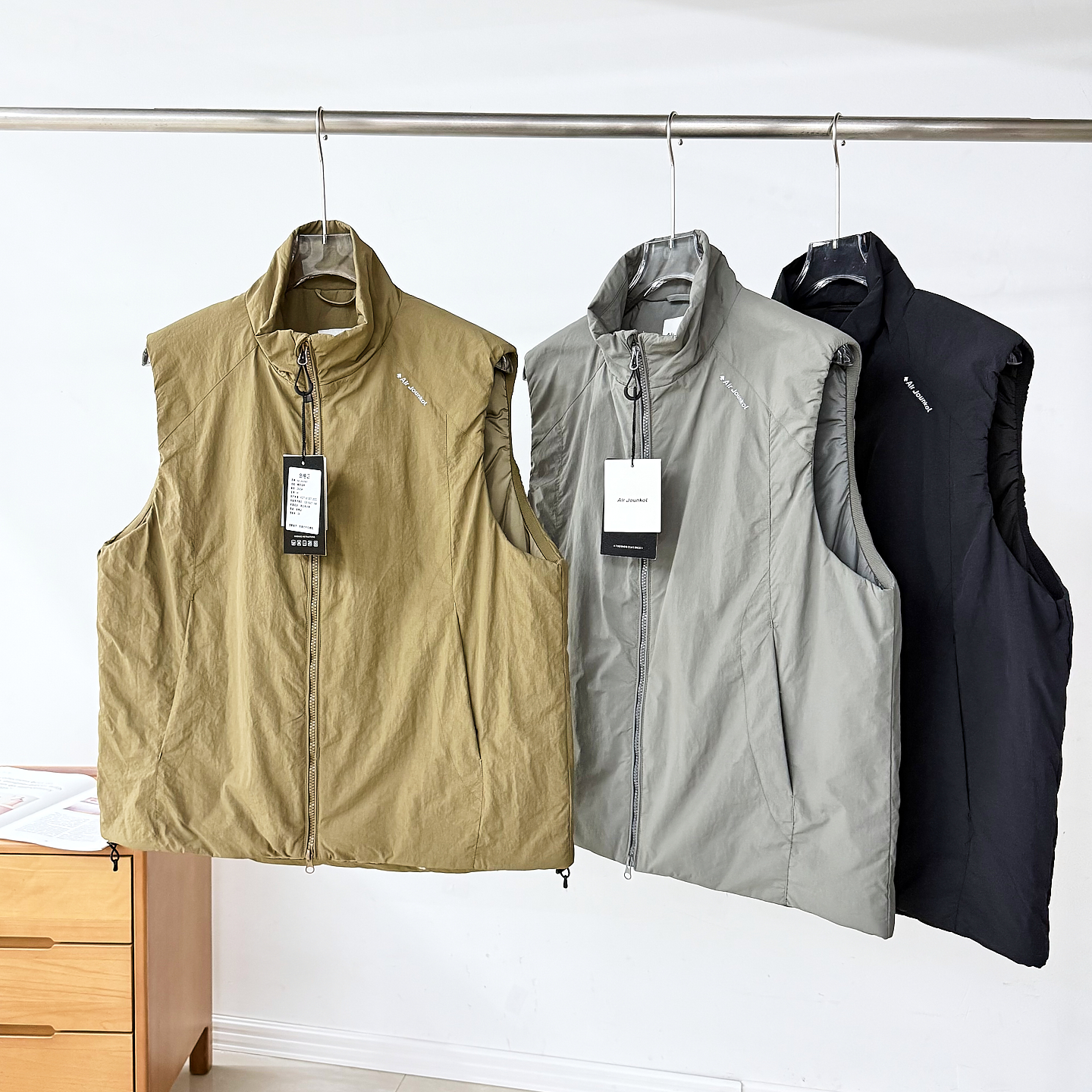 男女情侣！户外山系秋冬防泼水狐线分割加厚保暖立领棉服马甲外套