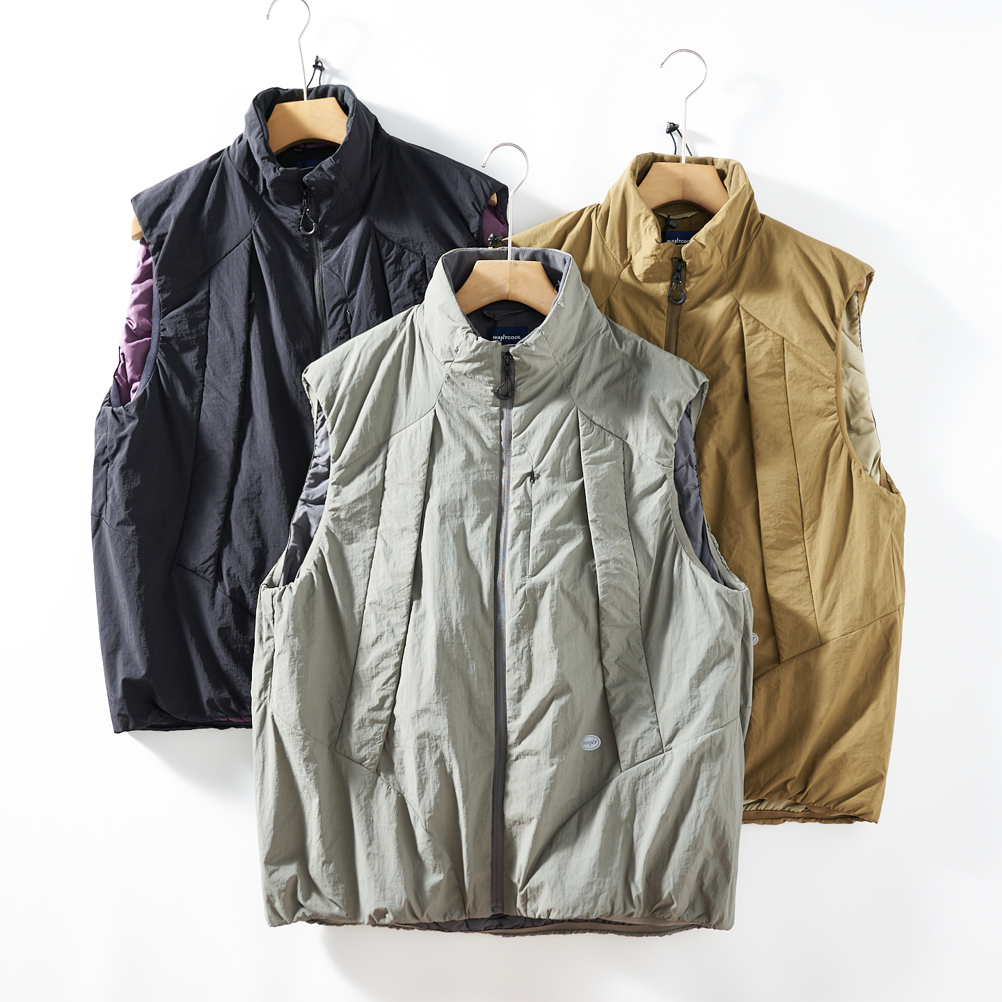 户外防泼水！外贸男女秋冬多口袋立领工装耐磨坎肩抗菌棉服马甲