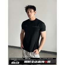 DAY NY美式字母健身短袖t恤休闲夏季正肩boxy版型上衣男女百搭tee