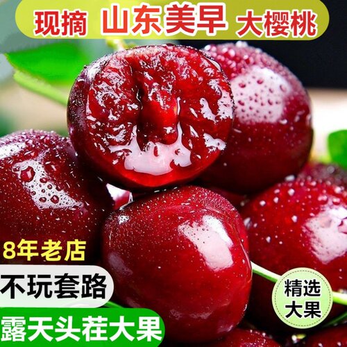 山东露天成熟美早大樱桃