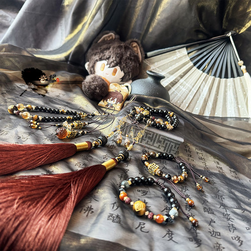 原神周边钟离衍生印象手链檀木