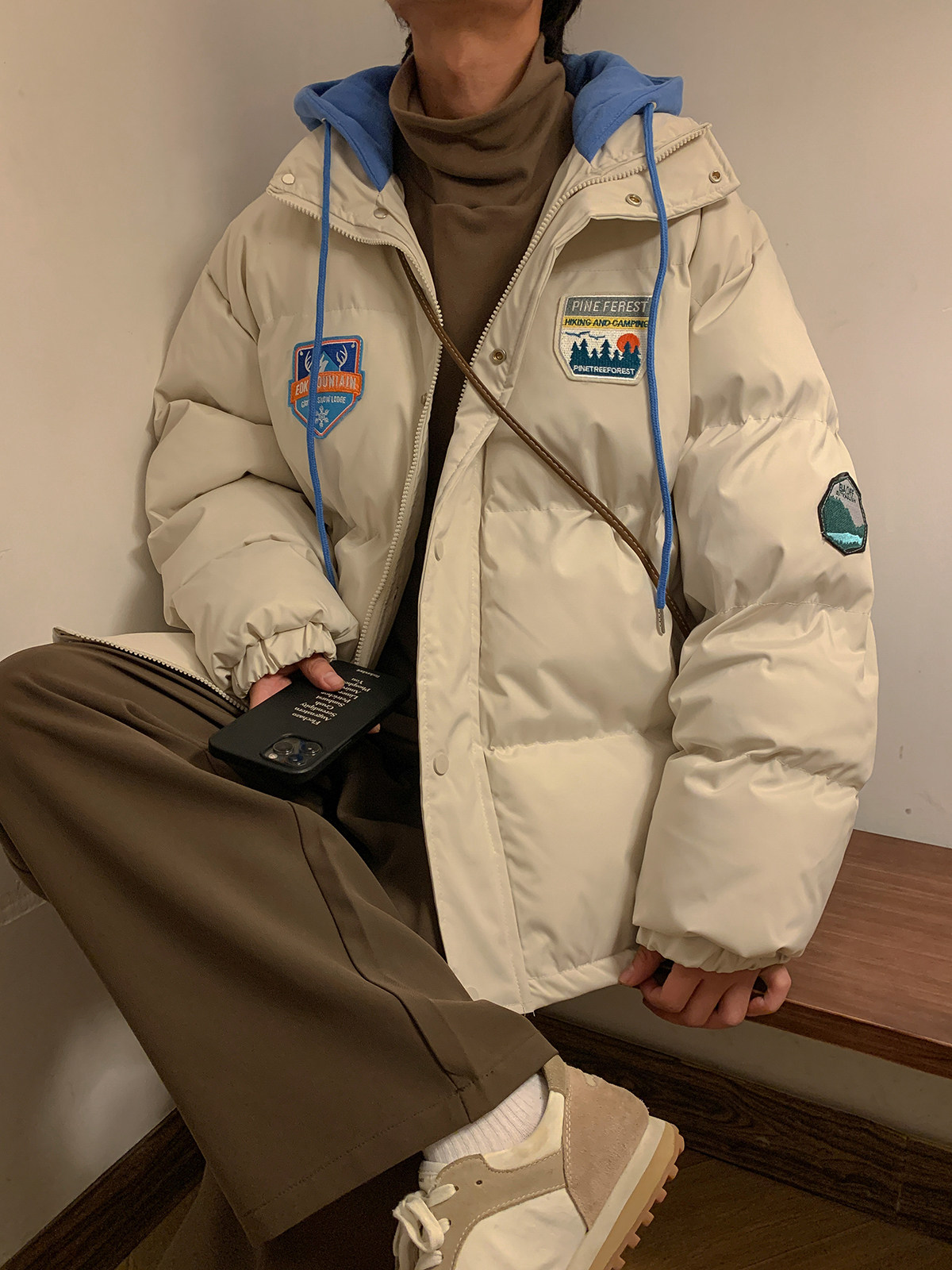 311A-2-MY552*冬季新款假两件连帽服外套P118-X138,男装棉衣,星座215-2（原311A-2）