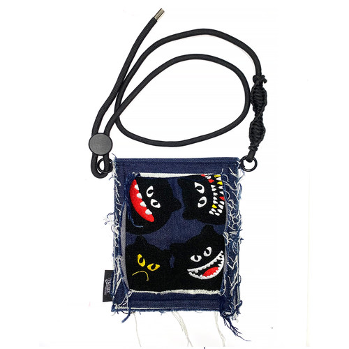黑猫怪原创可爱卡通刺绣手机包