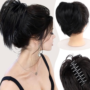 喷泉高马尾假发抓夹鸡窝头可高扎喷泉马尾假发片辫子假发女丸子头