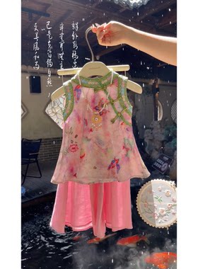 【包爱惨的一套江南风套装~】夏款新中式国风汉服女童两件套68537