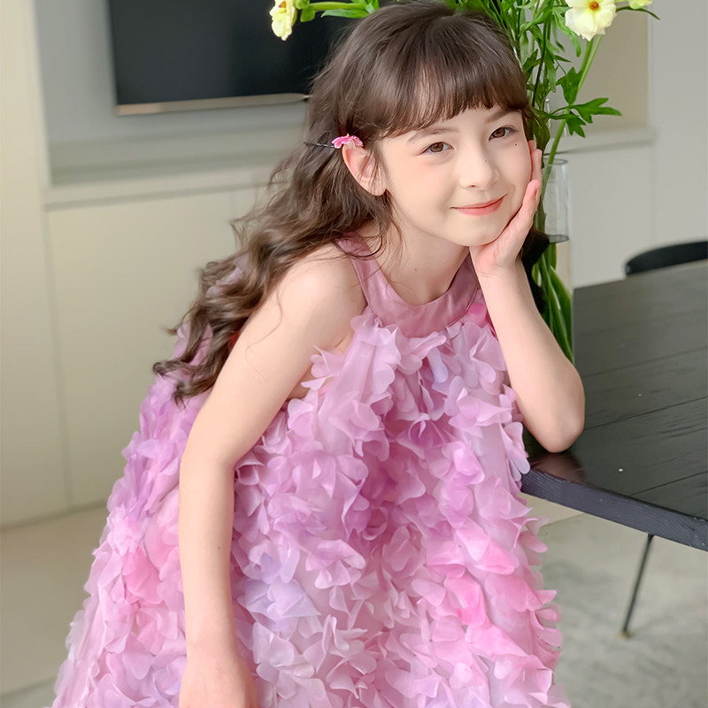 尤画2025童品夏季女童中大童连衣裙68085