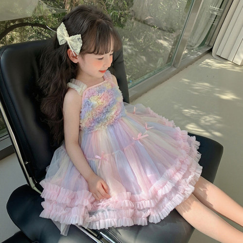 尤画2026夏款新款网纱生日礼服公主裙吊带裙68506
