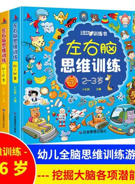 左右脑思维训练（2-6岁）幼儿思维逻辑训练书 大中小班幼儿益智思维训练书籍 开发大脑智力宝宝幼儿园儿童早教数学游戏左右脑记忆