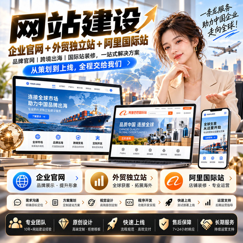 网站建设 外贸独立站定制 阿里国际站装修 企业官网制作 建站服务