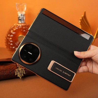 适用于华为MateX6手机壳新款X6典藏版高档商务折叠屏mateX5双边框中轴保护套X5全包镜头防摔X3真牛皮翻盖皮套