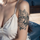 草本果汁印第安人物纹身贴纸男女防水持久不反光半永久仿真刺青