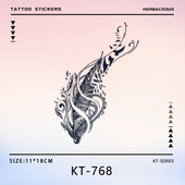 羽毛燕子草本纹身贴纸防水女手腕手臂半永久花臂持久两周大腿性感