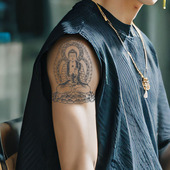 莲座佛辉草本纹身贴防水持久果汁半永久刺青男女手臂花臂小腿贴纸