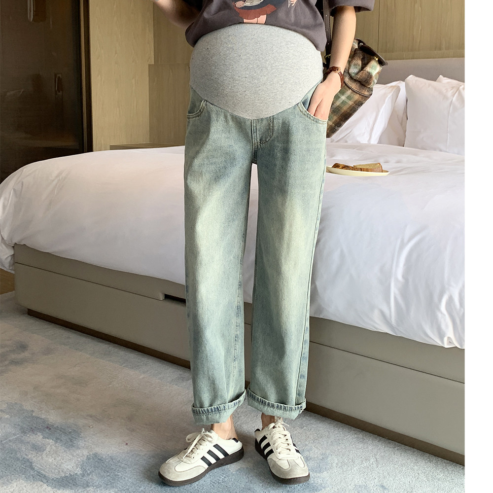 孕妇牛仔裤春秋季外穿2026新款直筒宽松休闲裤复古水洗托腹老爹裤,孕妇装/孕产妇用品/营养,孕妇休闲裤,淘宝优惠券,粉丝福利购,淘宝优惠卷