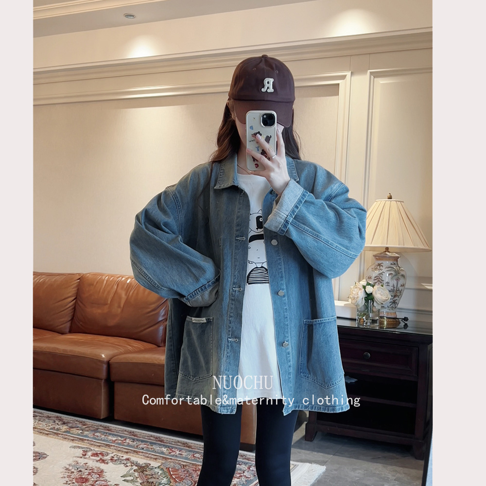 韩系高级感牛仔外套女2025新款春秋季宽松休闲小个子短款夹克上衣